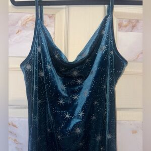 Cider Blue Velvet Starry Night Dress